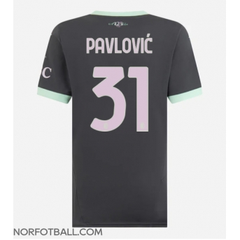 Billige Fotballdrakt AC Milan Strahinja Pavlovic #31 Replika Tredjedrakt Dame 2024-25 Kortermet
